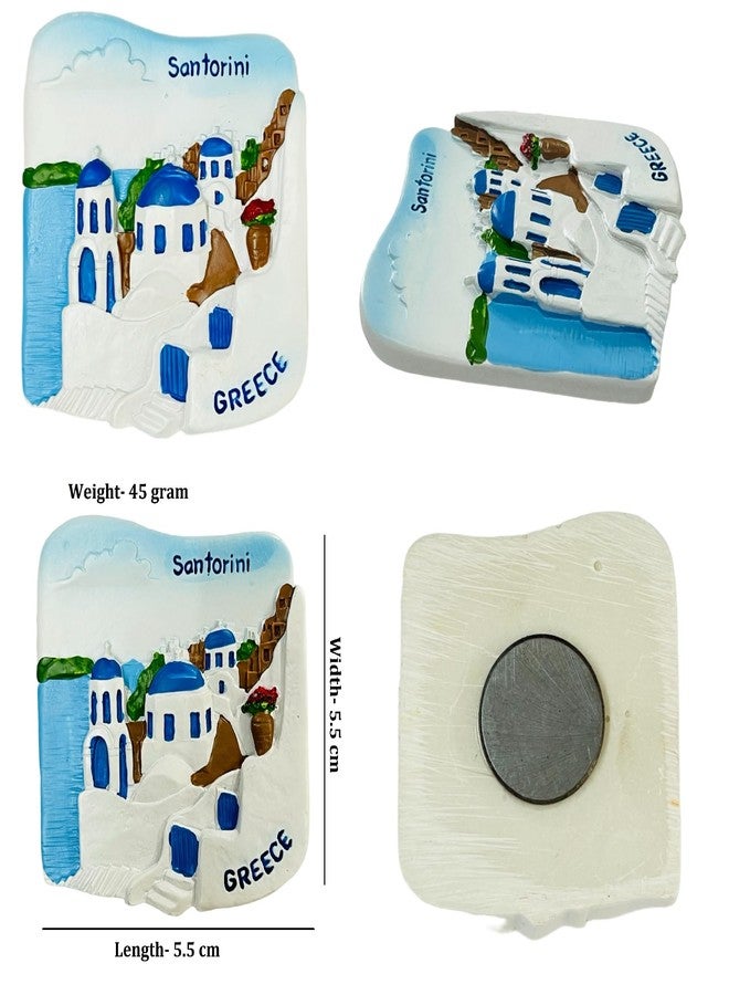 KRIWIN Pack of 2 Travel Theme 3D Greece and Pisa, Italy Resin Fridge Magnets - Image 3